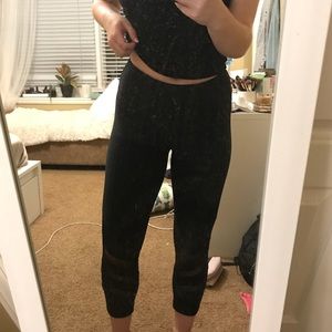 Black high rise mesh leggings